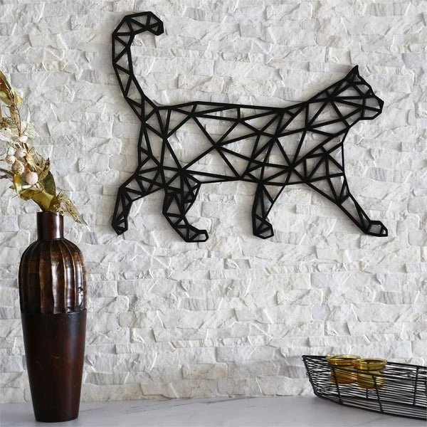 Cat Wall Art | Charming Feline Silhouette | Modern Decorative Accent