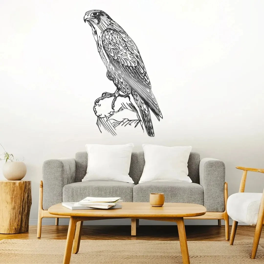 Falcon Acrylic Artwork | Majestic Bird of Prey Wall Decor | Modern Nature-Inspired Art