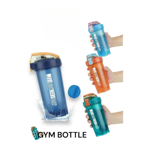 750ML Protein Shaker Blender Bottle – With Extra Storage Compartment & Stainless Steel Ball – 100% Leakproof, BPA-Free, Multicolor – Ideal for Gym & Whey Protein Mixing