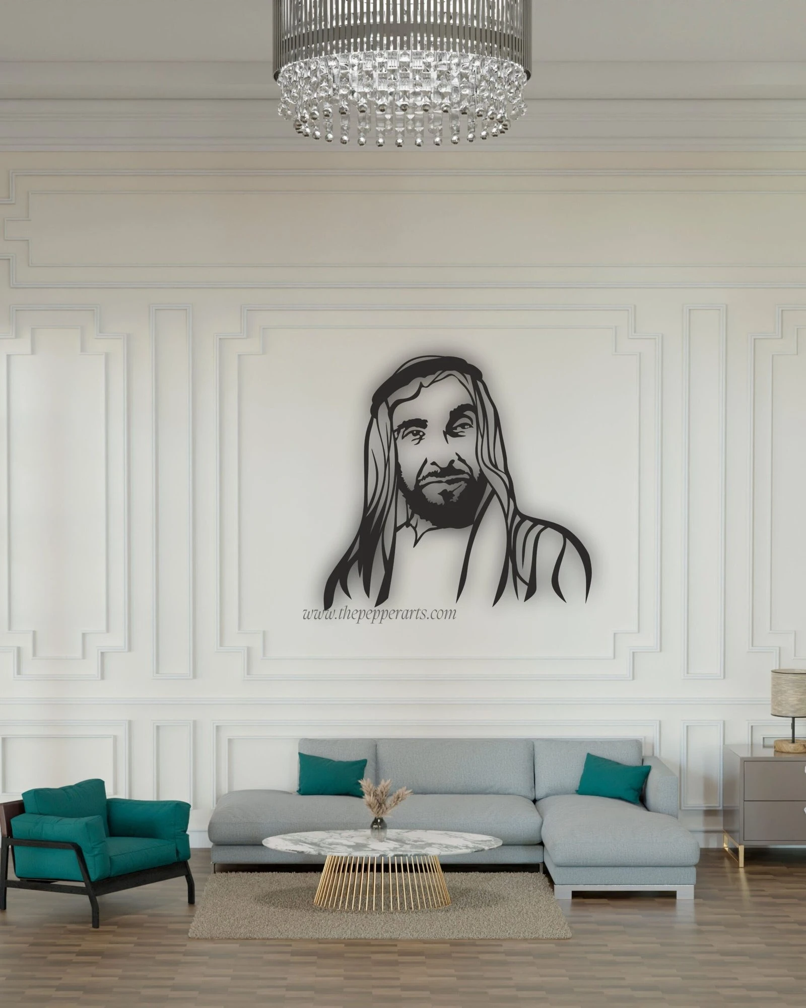 Dubai Sheikh Acrylic Artwork | UAE Leadership Tribute | Elegant Wall Art for Home & Office