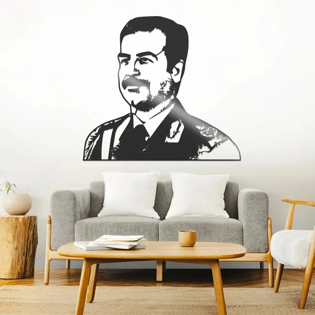 Saddam Hussein Acrylic Wall Art | Historical Leader Portrait | Unique Wall Decoration