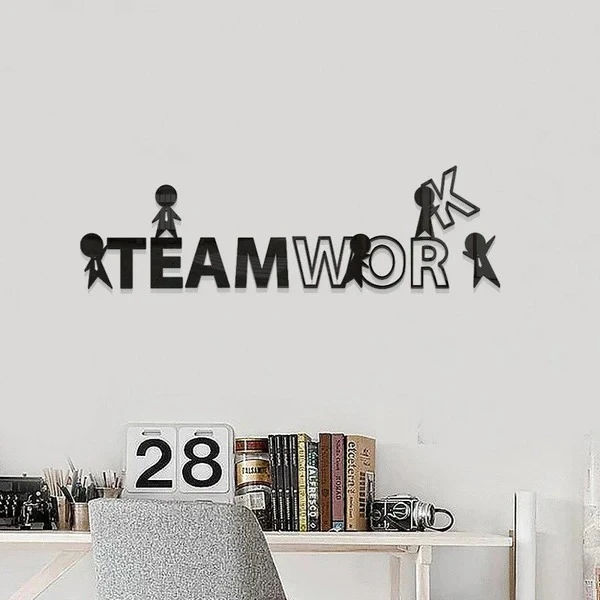 Teamwork Wall Art | Inspirational Office Decor | Modern Motivational Wall Hanging