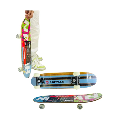NINJA 24-Inch Medium Wooden Skateboard – Durable 6-Inch Trucks, Smooth Wheels – Street & Park Riding – Multi-Color