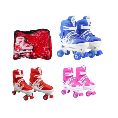 Xaperni Adjustable Inline Roller Skates for Kids – Girls & Boys Toddler Skating Shoes – Multi-Color, Size Small (J11–1.5)