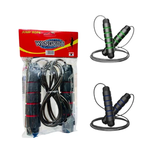 WANGYOU Skipping Rope with Steel Rope & Ergonomic Handle – Durable Fitness Jump Rope – Poly Packing