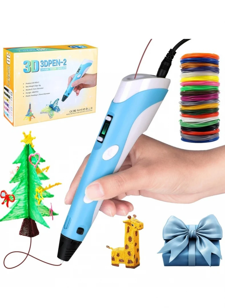 MYNT3D Super 3D Pen with 10-Color ABS Filament Refills – Create 3D Art, Draw in Air, and Bring Ideas to Life