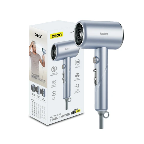 BLOWSTER Hair Dryer – 1800W Professional LCD Display Hair Dryer with Smart Cool Shot, Overheat Protection, 2 Speeds & 3 Heat Settings, 1 Nozzle, Thick 1.8M Cord – Ideal for Home, Travel & Salon