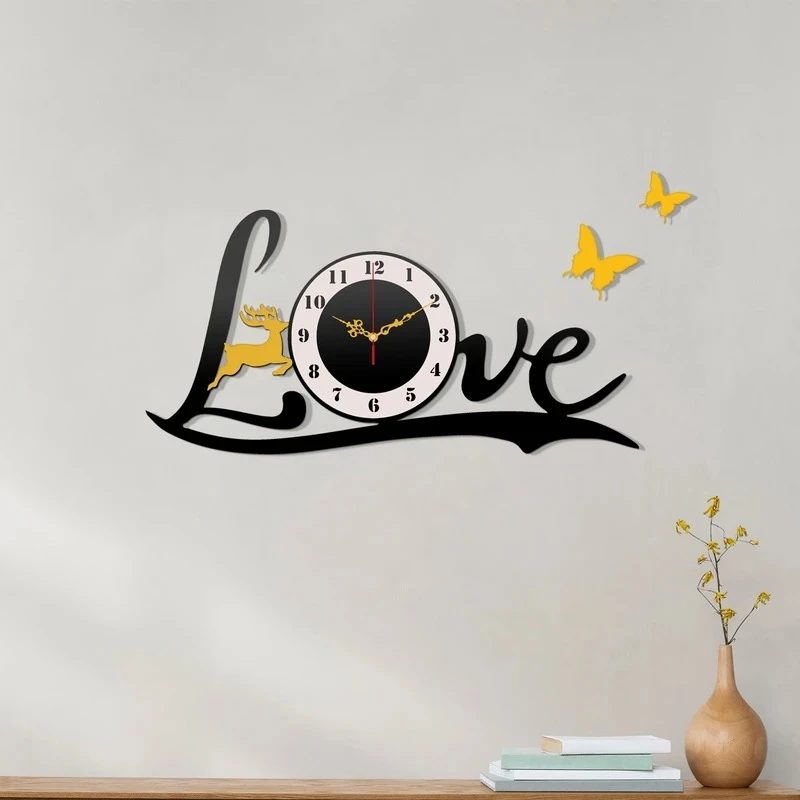 Love Acrylic Wall Clock – Romantic Modern Home Decor