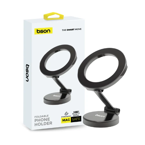 Bson Foldable Phone Holder – Strong MagSafe Grip, 1080° Rotation, Foldable Design & One-Hand Operation