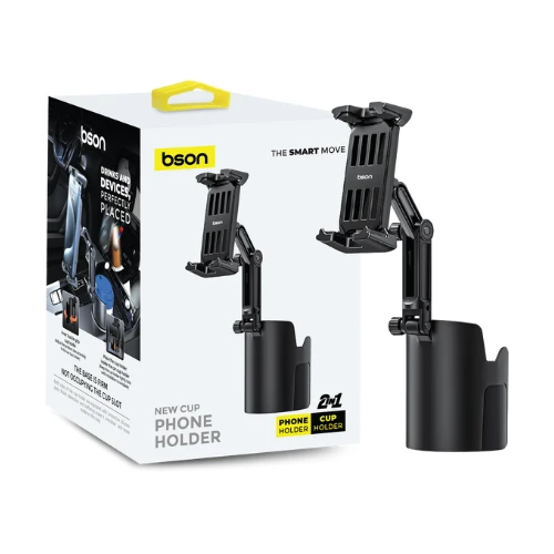Bson New Cup Phone Holder – 2-in-1 Cup & Phone Holder with Strong Clip & Adjustable Extender for Universal Fit