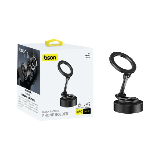 Bson Ultra Suction Phone Holder – Strong MagSafe Magnetic Mount, 360° Rotation & Vacuum Absorption, Compatible with All Smartphones