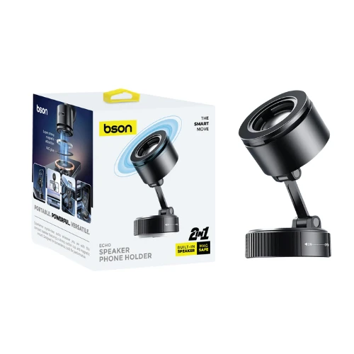 Bson Echo Speaker Holder – 2-in-1 Bluetooth Speaker with Strong MagSafe Magnetic Mount, Vacuum Absorption & Type-C Charging