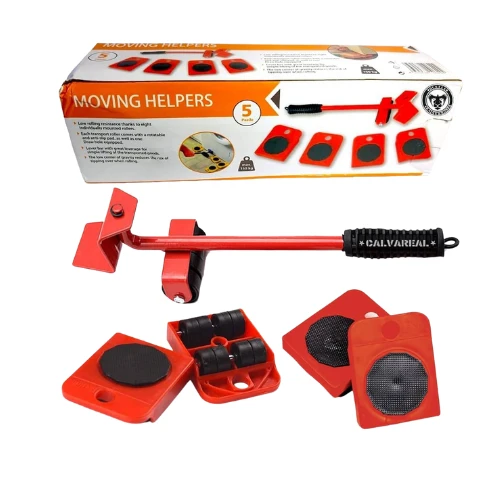Ratsenrong Moving Helpers – 5-Piece Furniture Lifter & Transport Roller Set, 150kg Capacity, Low Rolling Resistance with 8-Wheel Rollers, Rotatable Anti-Slip Pads & Lever Bar for Easy Lifting and Moving