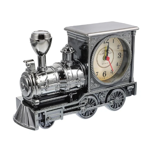 Retro Train Table Clock – Vintage Locomotive Alarm Clock & Creative Desktop Decoration, Grey
