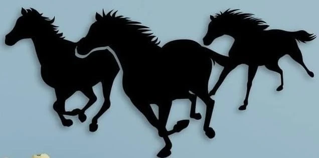 Acrylic Running Horses Wall Art Beautiful 3 Running Horse Design Wall Decor L (24×24)
