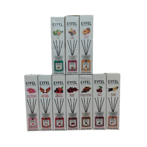 EYFEL Reed Diffuser Set – Long-Lasting Home & Office Air Freshener with Fragrance Sticks – Fig, Tulip, Peach, Flower Garden, Red Dragon, Blackberry, Exotic, Cinnamon & Clove, Cherry & Vanilla