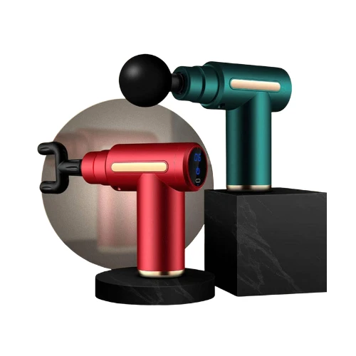 4-Head LCD Massage Gun – 6-Speed Cordless Handheld Deep Tissue Muscle Massager, USB Rechargeable & Ultra-Quiet