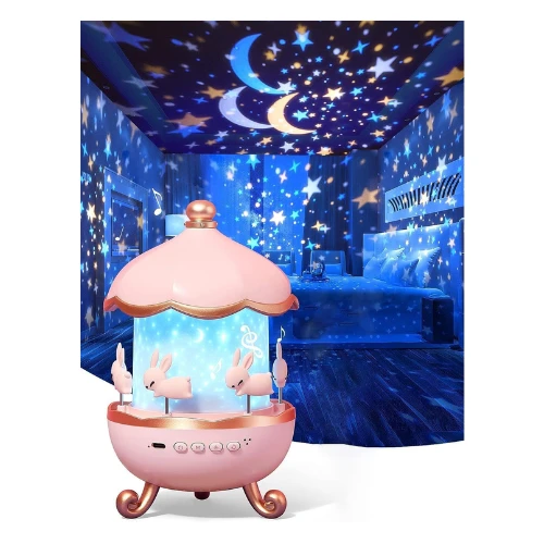 Bunny’s Carousel Night Light Projector – Soothing Sleep Light for Kids