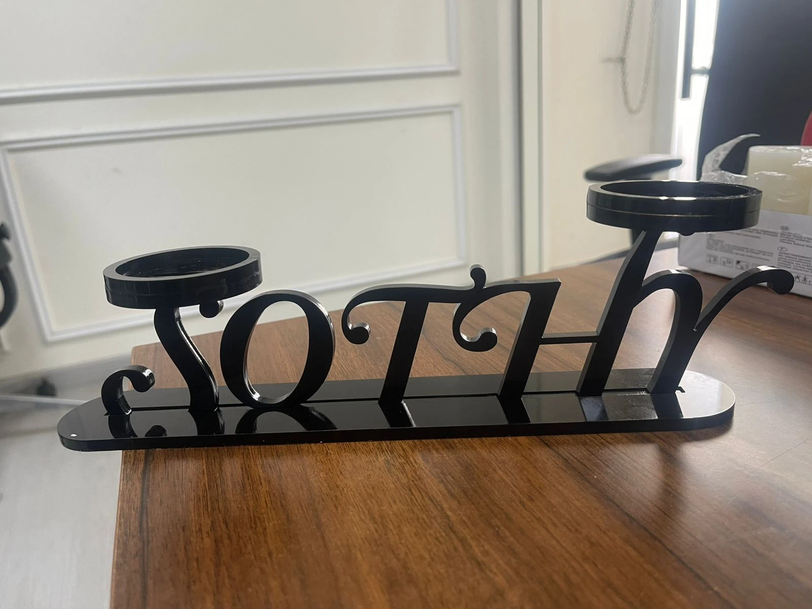 Personalized Acrylic Candle Name Stand – Custom Table Decoration | Wedding, Birthday, Event Party Decor