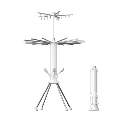 3-Tier Portable Clothes Drying Rack with Wheels – Foldable Airer with 6 Shoe Racks, 16 Arms & 20 Clips for Indoor/Outdoor Use
