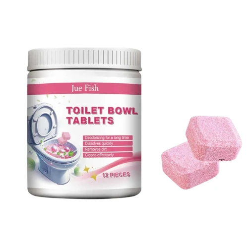 Jue Fish Toilet Bowl Tablets – 12-Piece Pack, Deodorizing, Quick Dissolving, Deep Cleaning