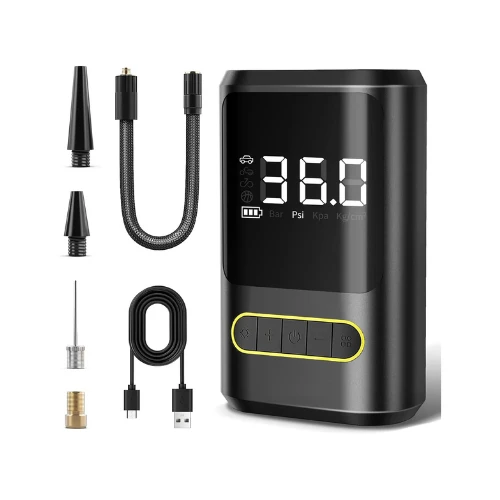 Car Air Pump ATJ-8466 – Portable Tire Inflator, 12V Digital Air Compressor Pump for Car, Motorcycle, Bicycle & Sports Balls