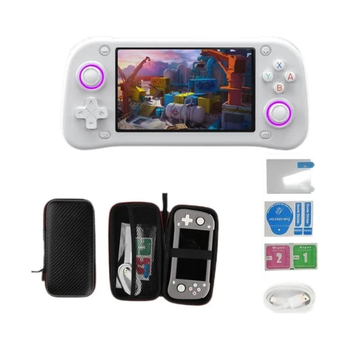 2025 XF43 Retro Handheld Game Console – 4.3 Inch Screen, HDMI Out 1.4 FHD, 18,000+ Classic Games, 128GB Game Player for Kids & Adults (White)