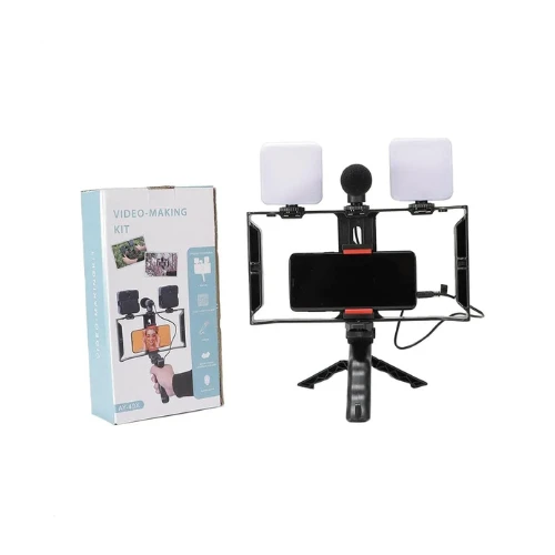 AY-49X Video-Making Kit – LED49R Light with Hot Shoe & Tripod Interface, Portable Video Kit for Live Broadcast, Vlogging & Content Creation