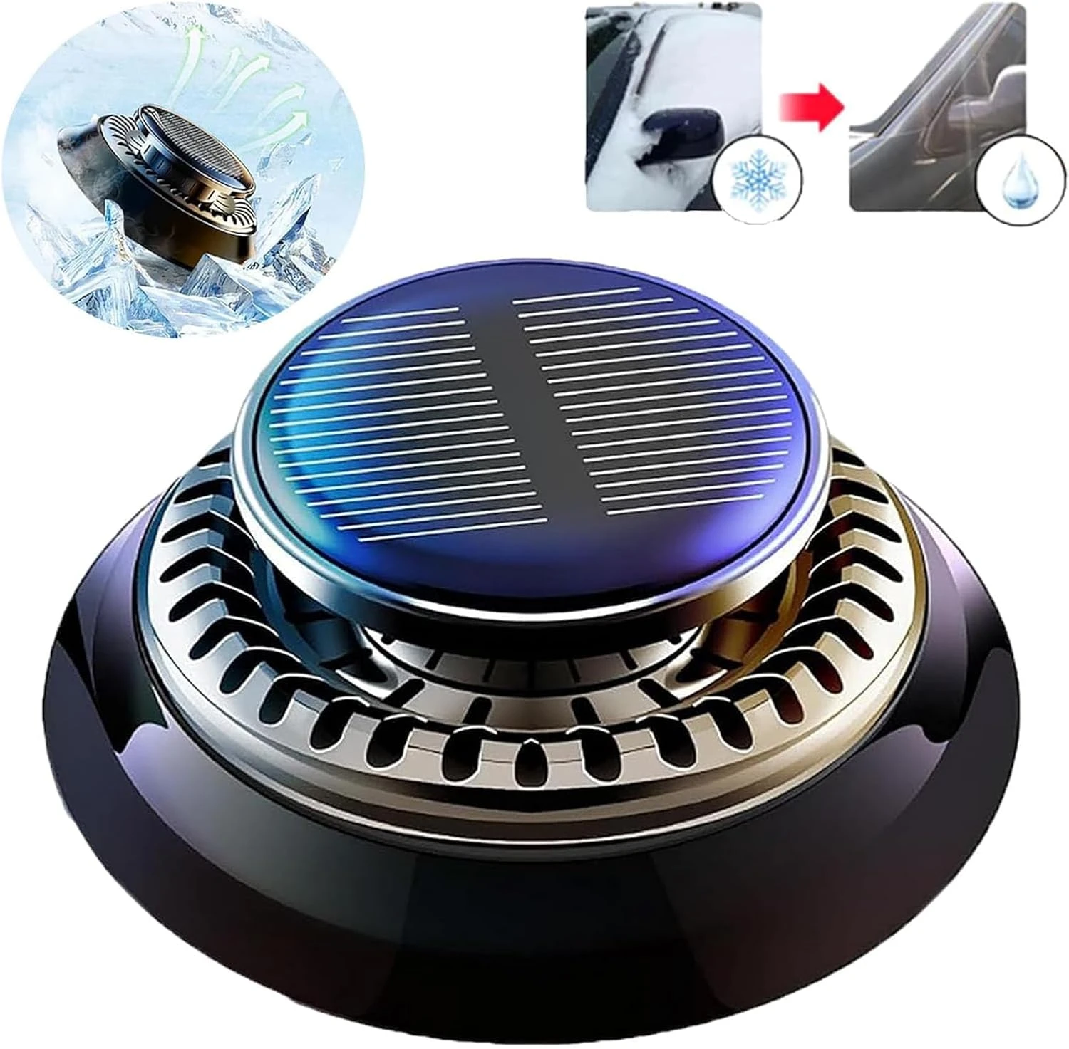 Car Defroster – Timnamy Portable Vehicle Heater, Electromagnetic Molecular Antifreeze & Snow Removal Deicing Device, Mini Kinetic Heater (Black)