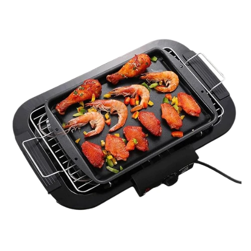 Electric Barbecue Grill – 2000W Portable Indoor BBQ with Adjustable Chrome Grill, Thermostat Control & Detachable Design