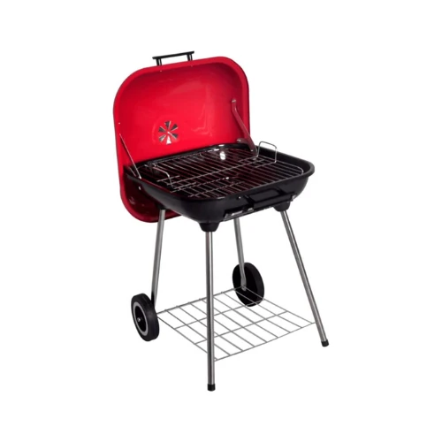 Chamdel 18" Square Barbecue Grill – Outdoor Charcoal BBQ with 300 sq.in Cooking Space, Chrome-Plated Grid & Stainless Steel Legs, Easy Assembly