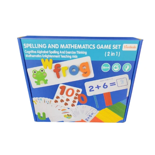 2-in-1 Spelling & Mathematics Game Set – Educational Learning Toy for Kids, Alphabet Cognitive Blocks & Math Teaching Aids (36m+)
