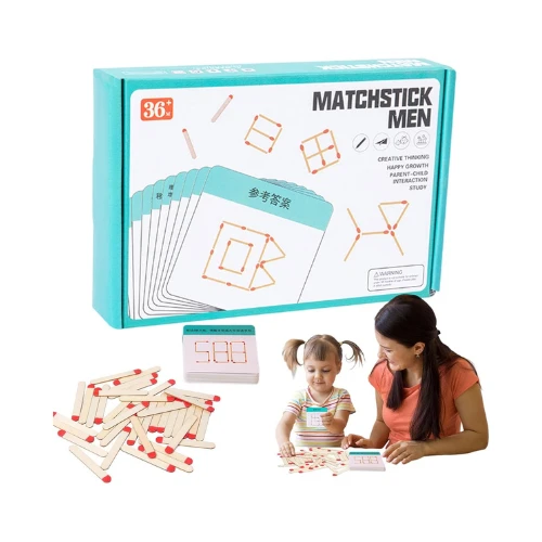 Matchstick Men Creative Thinking Puzzle Game – Educational Brain Teaser Toy for Kids, Parent-Child Interaction Learning Set