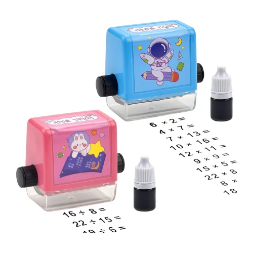 Roller Digital Teaching Stamp – Multiply & Divide Educational Stamp for Kids, Reusable Math Practice Tool, Exercises Within 100, Homeschool Supplies (B)