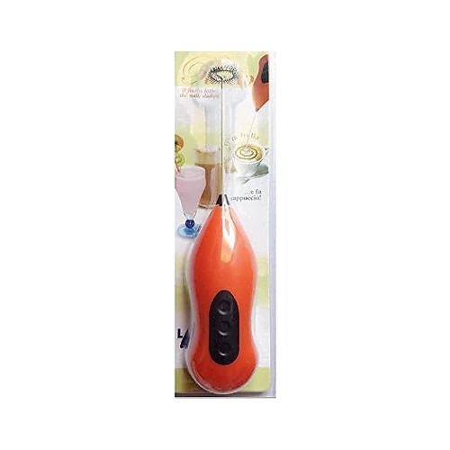 Handheld Milk Frother – 16cm Cappuccino & Latte Foam Maker, Hand Mixer for Coffee, Orange