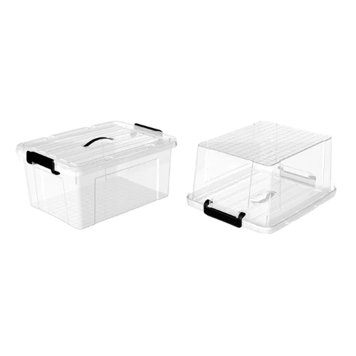 14L Plastic Storage Box with Lid – Durable Stackable Organizer for Home, Office & Kitchen