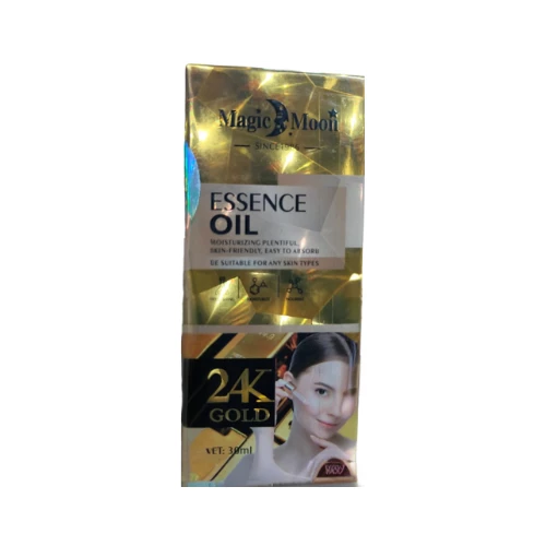 Magic Moon 24K Gold Essence Oil – Moisturizing, Skin-Friendly, Fast Absorbing Facial Serum for All Skin Types (30ml)