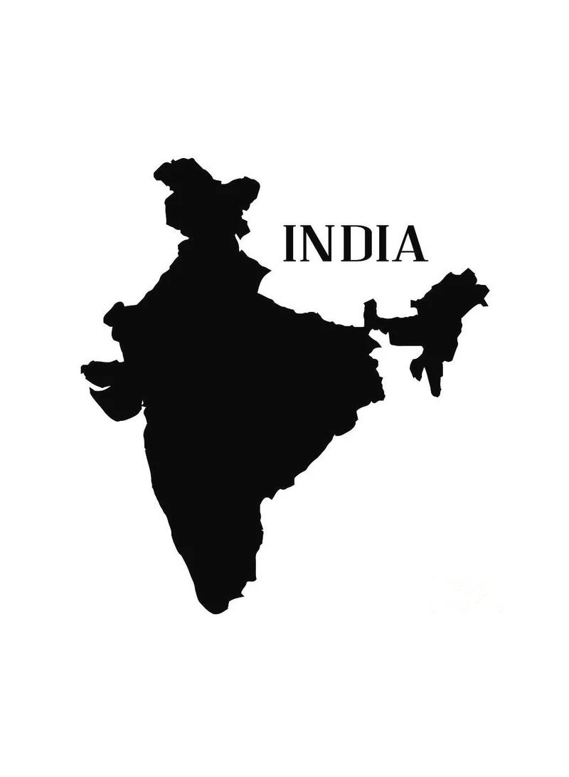 India Map Acrylic Wall Art – Modern Patriotic Wall Decor for Home, Office & Study Room (Black/Gold, 60x65 cm)