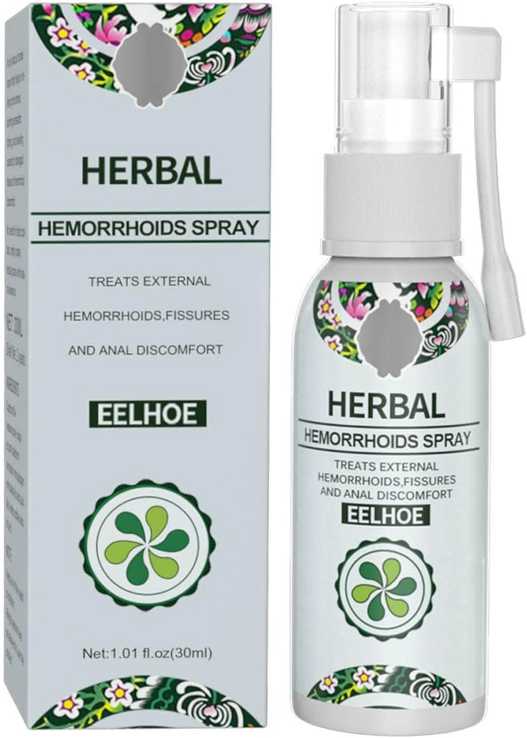 Eelhoe Herbal Hemorrhoids Spray – Natural Relief for External Hemorrhoids, Fissures & Anal Discomfort (30ml)