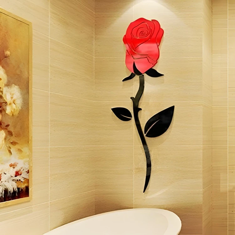 Flower Wall Art – Romantic 3D Acrylic Wall Décor, Elegant Floral Design for Living Room, Bedroom & Home Decoration (Made in UAE)