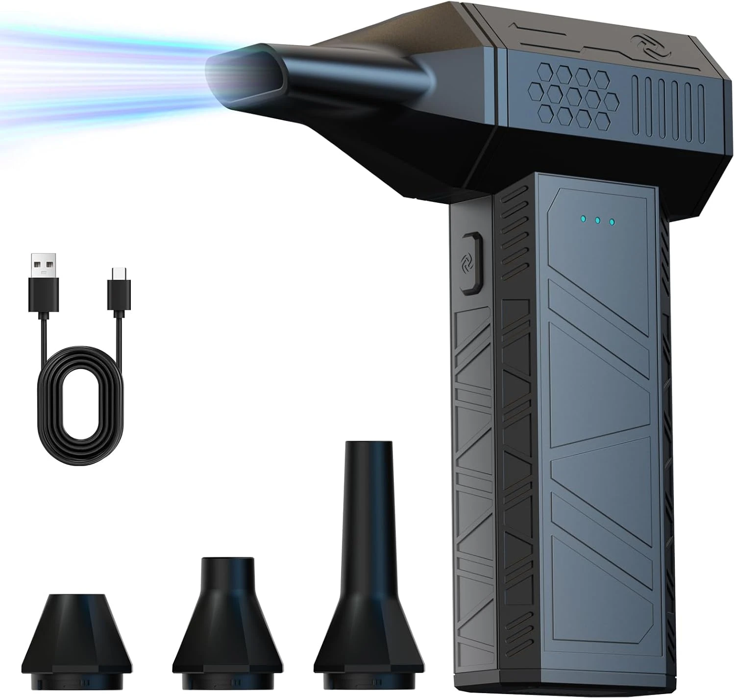 COSANO Jet Dry Blower, Super Jet Fan Blower 130000 RPM, Portable Mini Jet Blower with 3 Adjustable Speeds, Cordless Air Blower Car Dryer, Computer, Keyboard, Lens