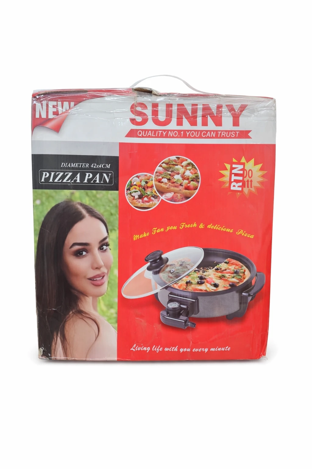 SUNNY Electric Pizza Pan with Glass Lid 42cm