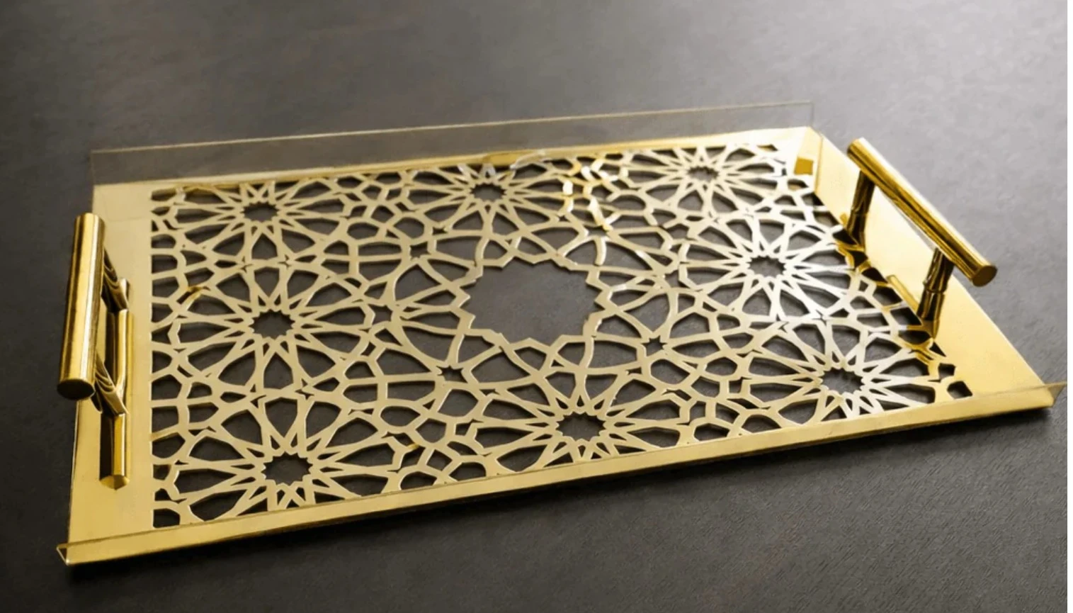 Crystal Edge Luxury Acrylic Tray – Elegant Serving & Decorative Tray for Home, Coffee Table & Vanity