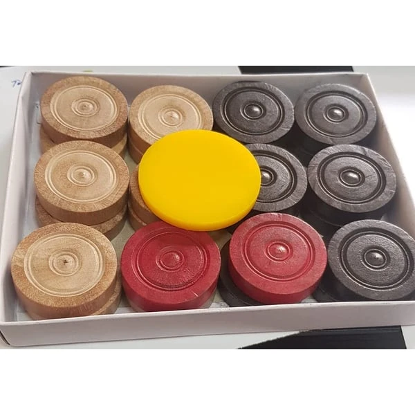 StonKraft Wooden Carrom Board Coins Pieces (No Striker) - Premium Quality Game P