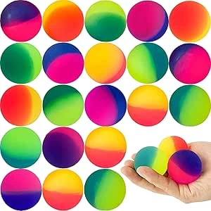 Bouncy Balls - 24 Pcs Colorful Mini Bouncy Balls