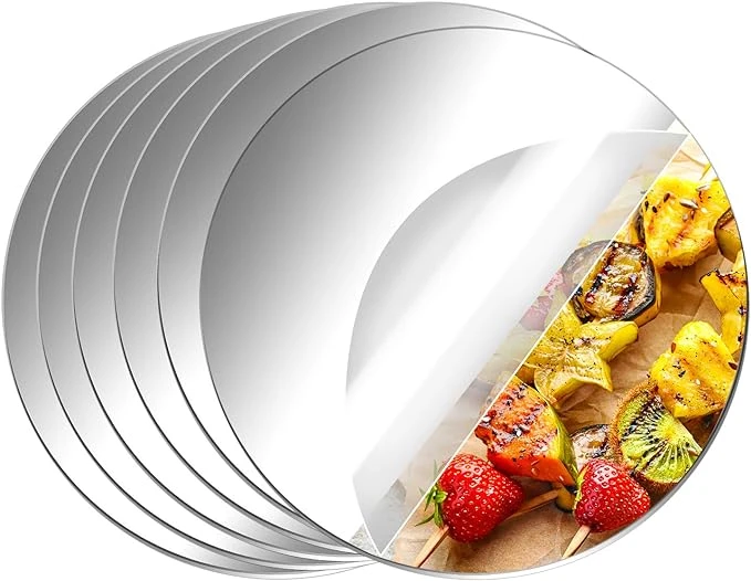 8 Inch Acrylic Round Mirror – Non-Glass, Lightweight, and Shatterproof 8 Inch(5 pc)